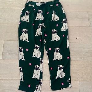 Green Pants with Pug Print
